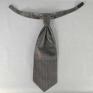 CARLO PIGNATELLI Black Silver Stripe Tie